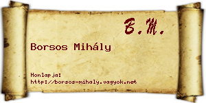 Borsos Mihály névjegykártya