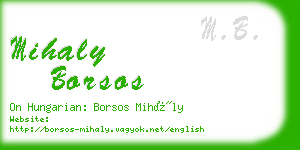 mihaly borsos business card